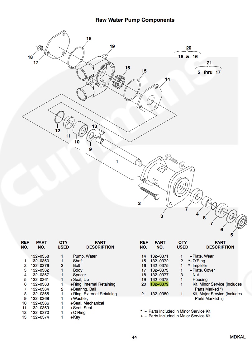  Onan 132 0379 Minor Raw Water Pump Service Kit for sale SXM Saint Martin Sint Maarten